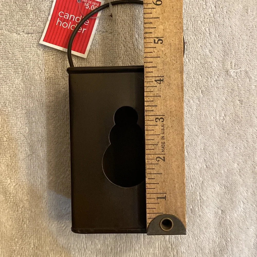 Set of 4 Target Rustic Snowman Tea light Candle Holder NWT
